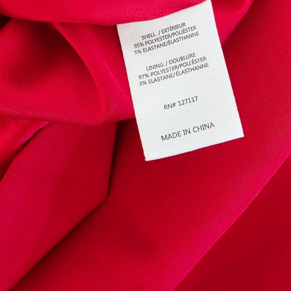 Jewel Badgley Mischka Size 14 Cherry Red Side Drape Sleeveless Wrap Mini Dress - Picture 7 of 9